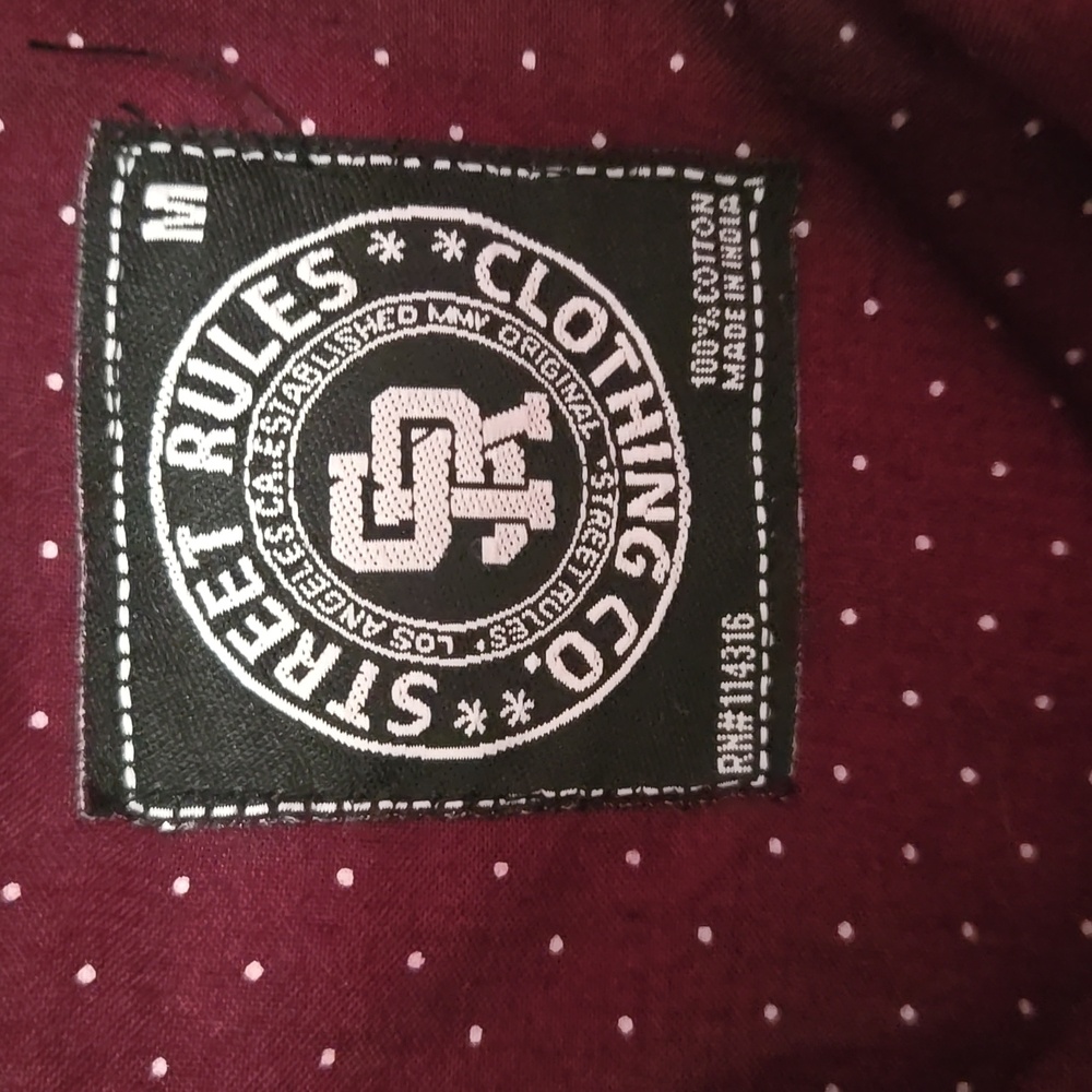Street Rules Clothing Co Burgundy Short Sleeve Shirt - Picture 4 of 9
